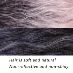 18 inch Wig Ponytail Female Highlights Gradient Haze Fluffy Long Curl
