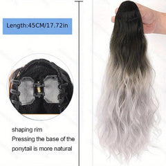 18 inch Wig Ponytail Female Highlights Gradient Haze Fluffy Long Curl