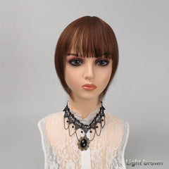 Natural Straight Synthetic Hair Piece With Bangs Hair Topper
