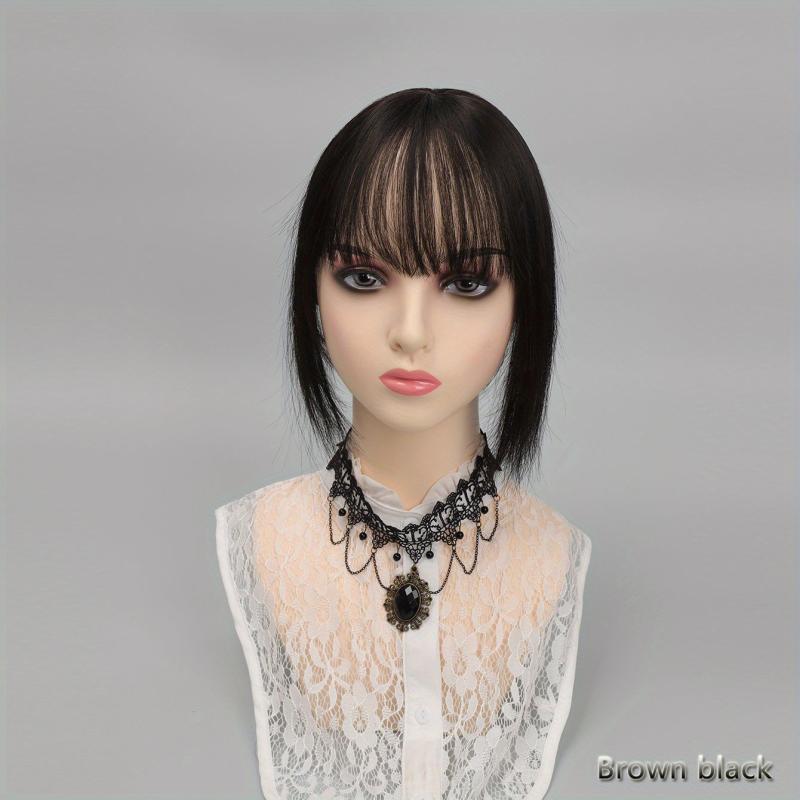 Natural Straight Synthetic Hair Piece With Bangs Hair Topper