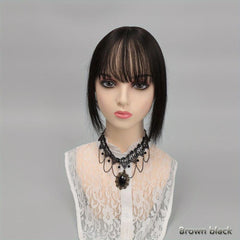 Natural Straight Synthetic Hair Piece With Bangs Hair Topper