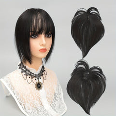 Natural Straight Synthetic Hair Piece With Bangs Hair Topper