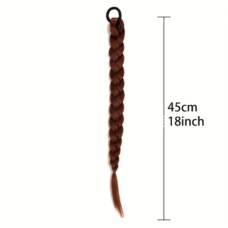Long Braided Ponytail Elastic Hair Rope Synthetic Hair Extensions