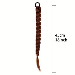 Long Braided Ponytail Elastic Hair Rope Synthetic Hair Extensions