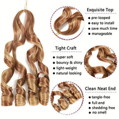 French Curly Braiding Hair Extensions Pre Stretched Bouncy Synthetic Box Braids