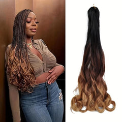 French Curly Braiding Hair Extensions Pre Stretched Bouncy Synthetic Box Braids