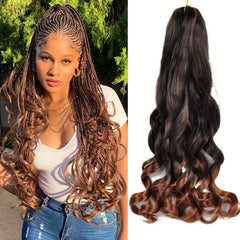 French Curly Braiding Hair Extensions Pre Stretched Bouncy Synthetic Box Braids