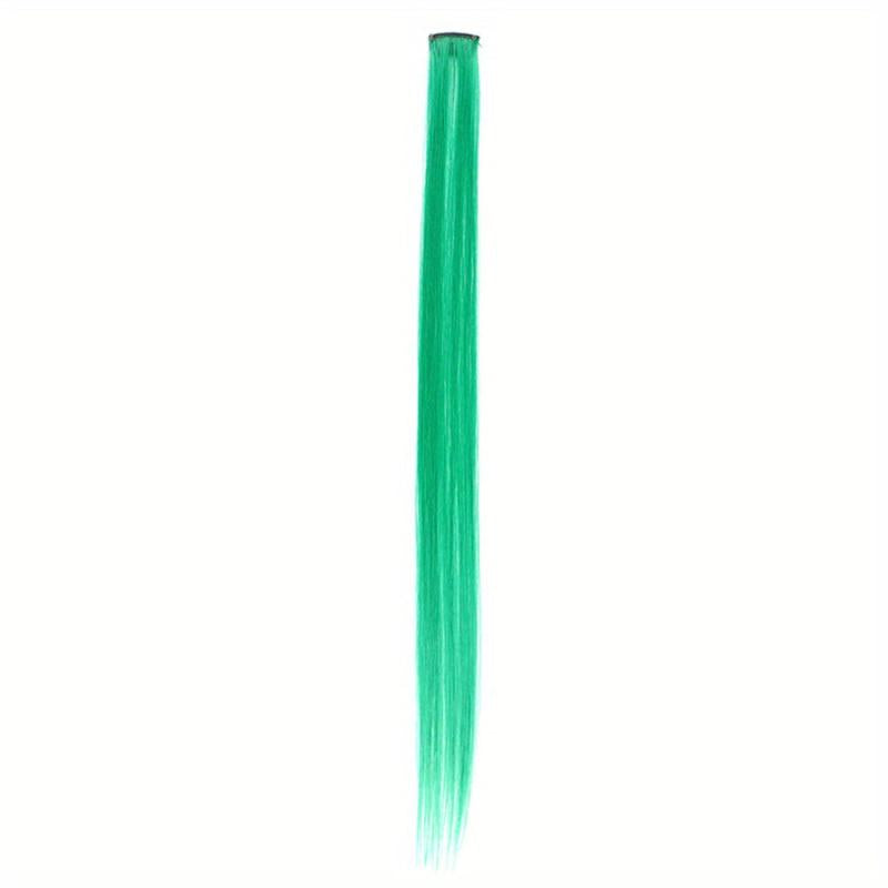 Rainbow Hair Extensions Clip In Synthetic Hair Pieces for Women Girls