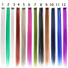 Rainbow Hair Extensions Clip In Synthetic Hair Pieces for Women Girls