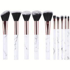 10pcs Marble Makeup Brush Set Soft Hair Foundation Eye Shadow Blush Brush