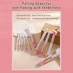 10pcs Marble Makeup Brush Set Soft Hair Foundation Eye Shadow Blush Brush