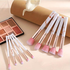 10pcs Marble Makeup Brush Set Soft Hair Foundation Eye Shadow Blush Brush