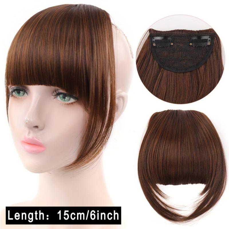 Synthetic Bangs Hair Clip In Extensions Straight Fringe Bangs Hairpiece