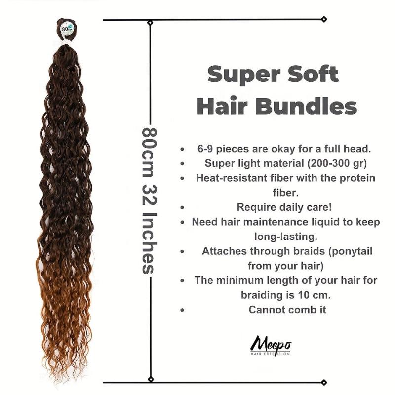 Afro Curly Synthetic Hair Bundles Water Wave Hair Extensions
