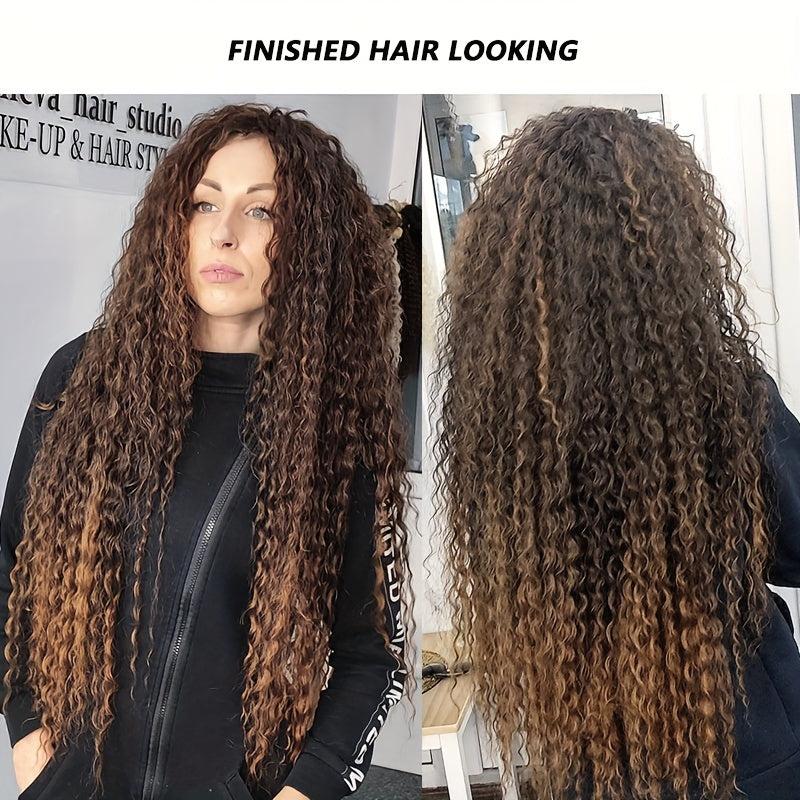 Afro Curly Synthetic Hair Bundles Water Wave Hair Extensions