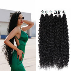Afro Curly Synthetic Hair Bundles Water Wave Hair Extensions