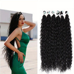 Afro Curly Synthetic Hair Bundles Water Wave Hair Extensions