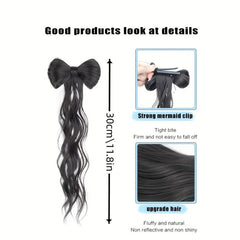 Bowknot Hair Bun Ponytail Hanfu Hair Bun Synthetic Clip In Hair Extensions