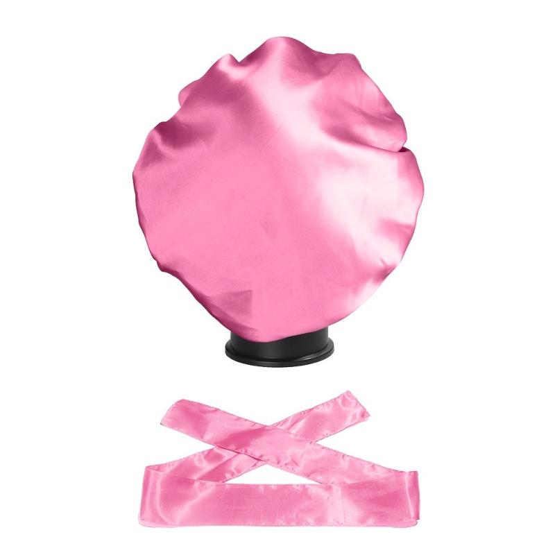 2pcs Satin Bonnet & Edge Scarf Set for Women