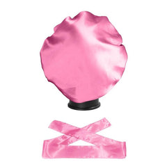 2pcs Satin Bonnet & Edge Scarf Set for Women