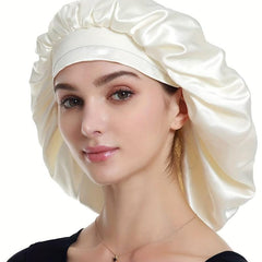2pcs Satin Bonnet & Edge Scarf Set for Women