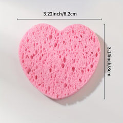 8pcs Heart Shape Natural Facial Sponges Exfoliating Pads