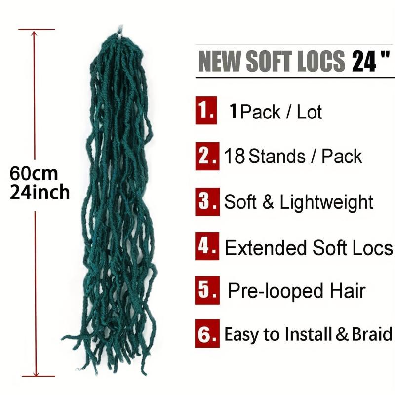 Soft Faux Locs Crochet Hair Pre Looped Faux Locs 96 Cm
