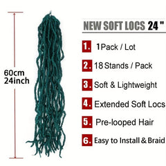 Soft Faux Locs Crochet Hair Pre Looped Faux Locs 96 Cm
