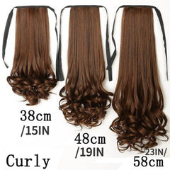 60 96 Cm Long Water Wave Ponytail Extensions Synthetic Fiber Hiar Extensions