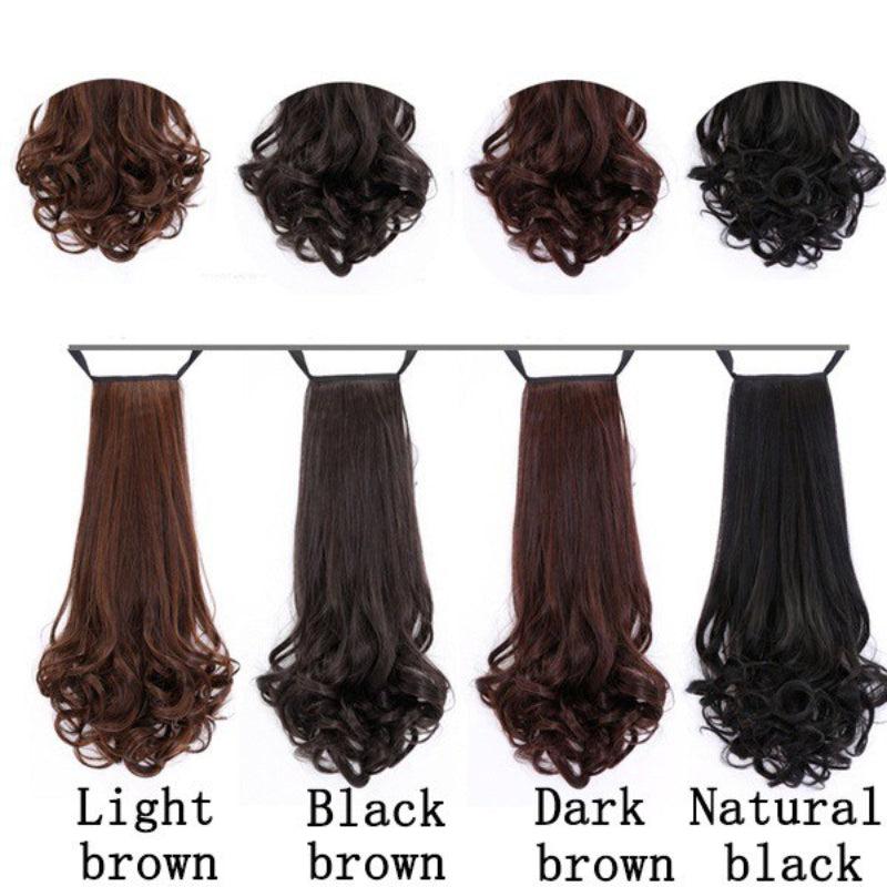 60 96 Cm Long Water Wave Ponytail Extensions Synthetic Fiber Hiar Extensions