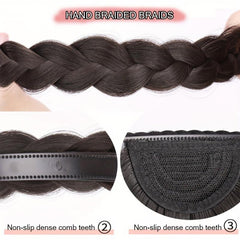 Natural Brown Air Bangs Wig with Braid Headband