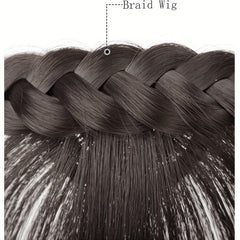 Natural Brown Air Bangs Wig with Braid Headband
