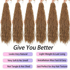 6pack Faux Locs Crochet Hair Extensions Soft Locs Curly Wavy Braids