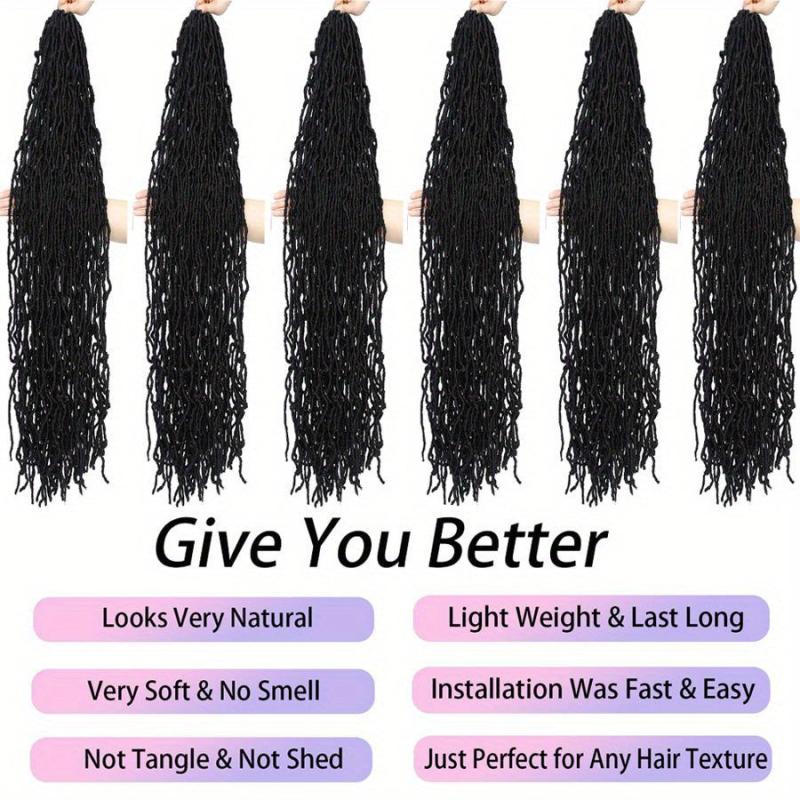 6pack Faux Locs Crochet Hair Extensions Soft Locs Curly Wavy Braids