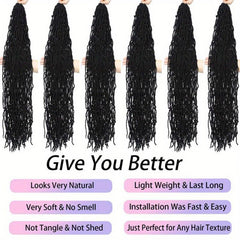 6pack Faux Locs Crochet Hair Extensions Soft Locs Curly Wavy Braids
