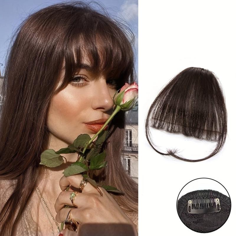 Clip In Bangs Hair Extensions Thick Air Bangs Fringe For Women