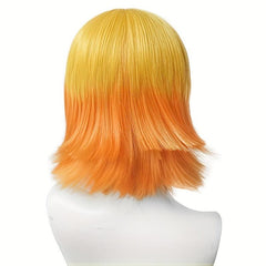 Ombre Yellow Layered Short Wig with Bangs Synthetic Wig Anime Cosplay Wig