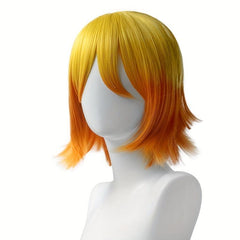 Ombre Yellow Layered Short Wig with Bangs Synthetic Wig Anime Cosplay Wig