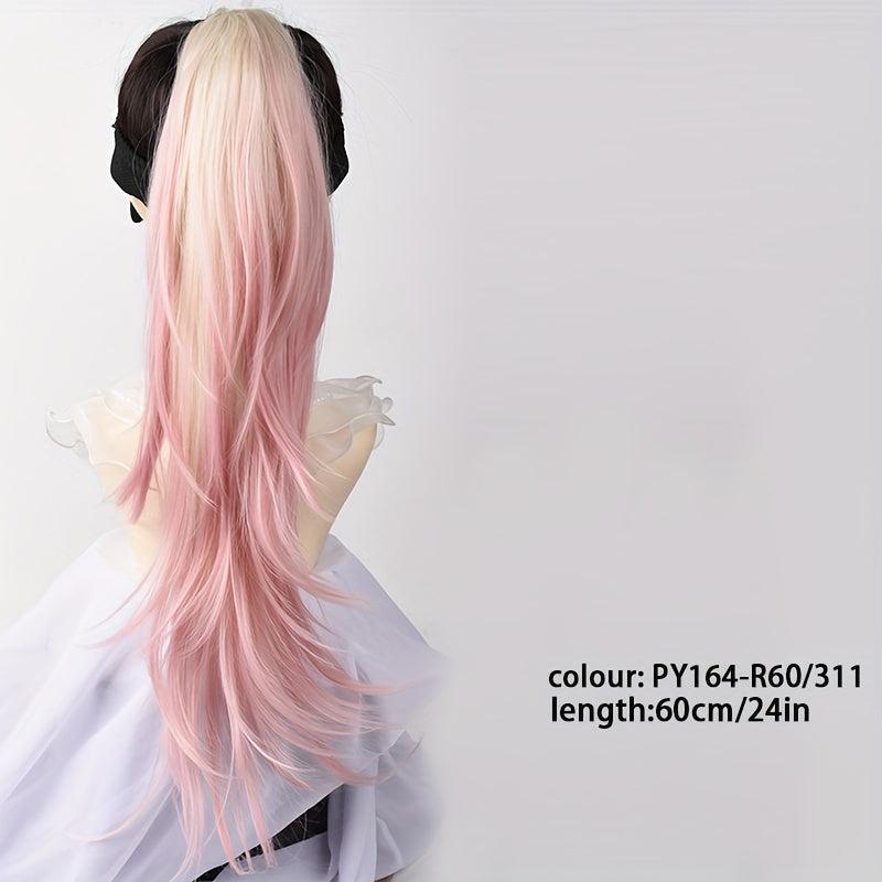 60 96 Cm Long Wavy Clip In Ponytail Hair Extensions