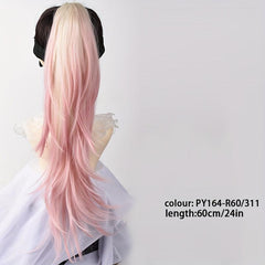 60 96 Cm Long Wavy Clip In Ponytail Hair Extensions