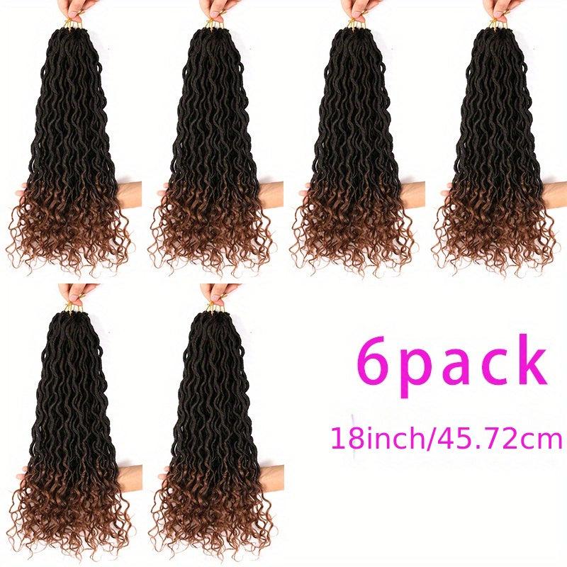 6pack Curly Faux Locs Crochet Hair Extensions Deep Wave Braiding Hair