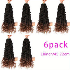 6pack Curly Faux Locs Crochet Hair Extensions Deep Wave Braiding Hair