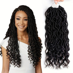 6pack Curly Faux Locs Crochet Hair Extensions Deep Wave Braiding Hair