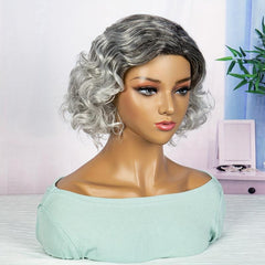 Synthetic Brown Curly Short Wig For Women Natural Look Daily Use