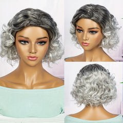 Synthetic Brown Curly Short Wig For Women Natural Look Daily Use