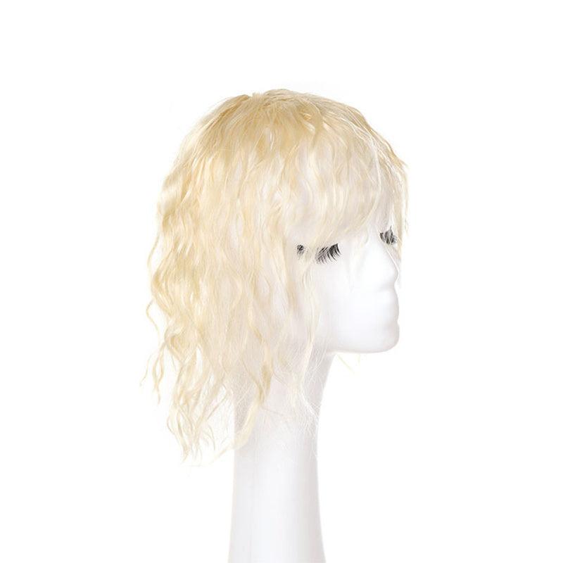 Short Corn Curly Hair Toppers With Bangs Synthetic Clip In Toppers