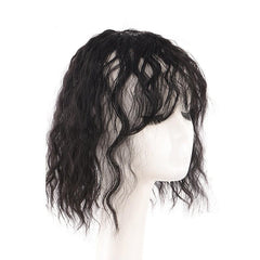 Short Corn Curly Hair Toppers With Bangs Synthetic Clip In Toppers