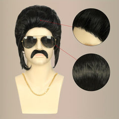 Retro Rock & Roll Wigs For Men Synthetic Replacement Wigs Costume Party Cosplay