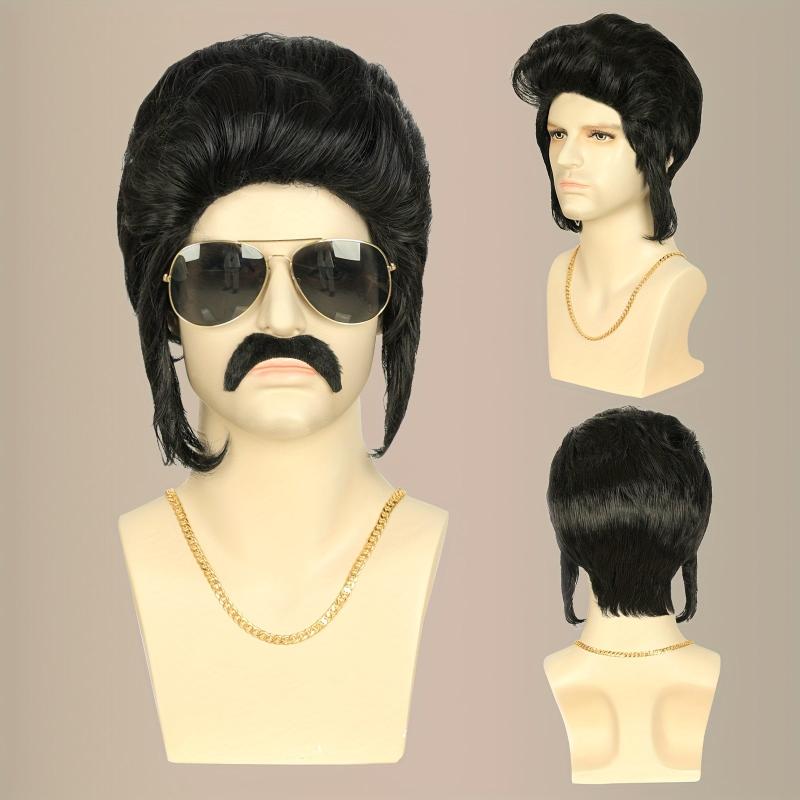 Retro Rock & Roll Wigs For Men Synthetic Replacement Wigs Costume Party Cosplay