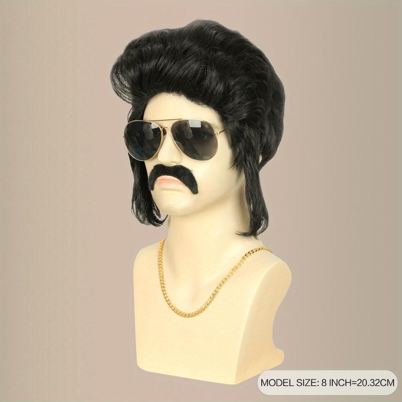 Retro Rock & Roll Wigs For Men Synthetic Replacement Wigs Costume Party Cosplay